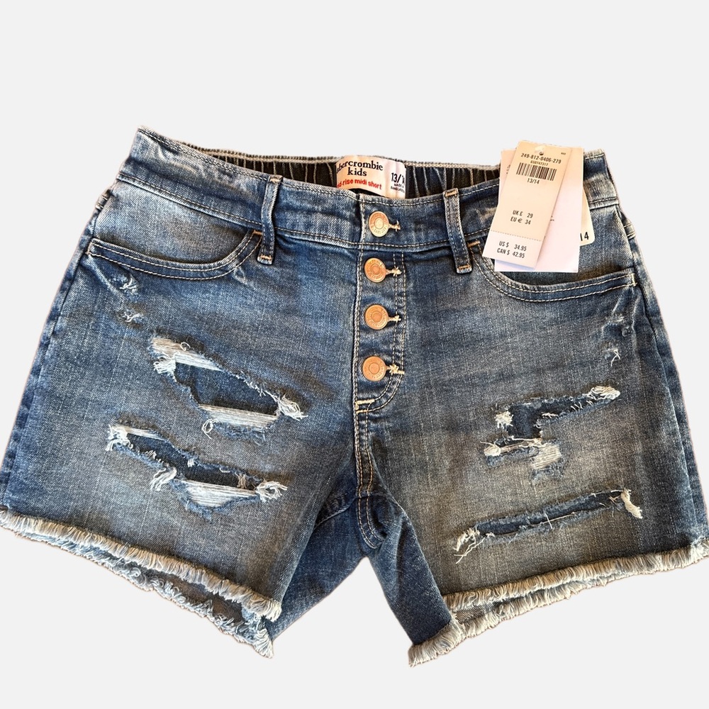 Abercrombie & Kids Button Fly Mid-Rise MIDI Short